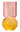 Krystal stage i gul/pink fra EJA - elegant lysestage