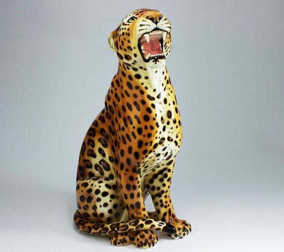 Stor leopard - porcelænsfigur 86 cm