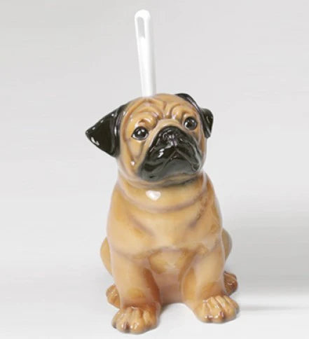 Mops toiletbørsteholder - porcelænsfigur