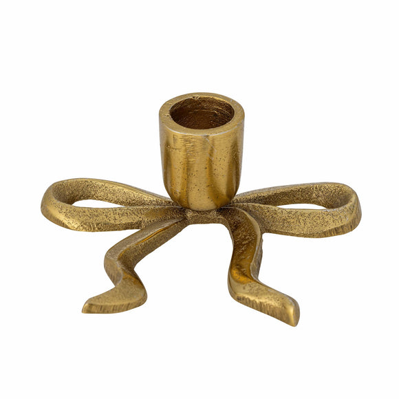 Nanda sløjfe lysestage i aluminium, guld fra Bloomingville