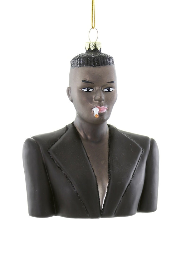 Grace Jones ornament i glas fra Cody Foster