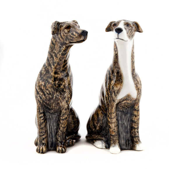 Greyhound brindle - salt- & pebersæt fra Quail - unik boligindretning